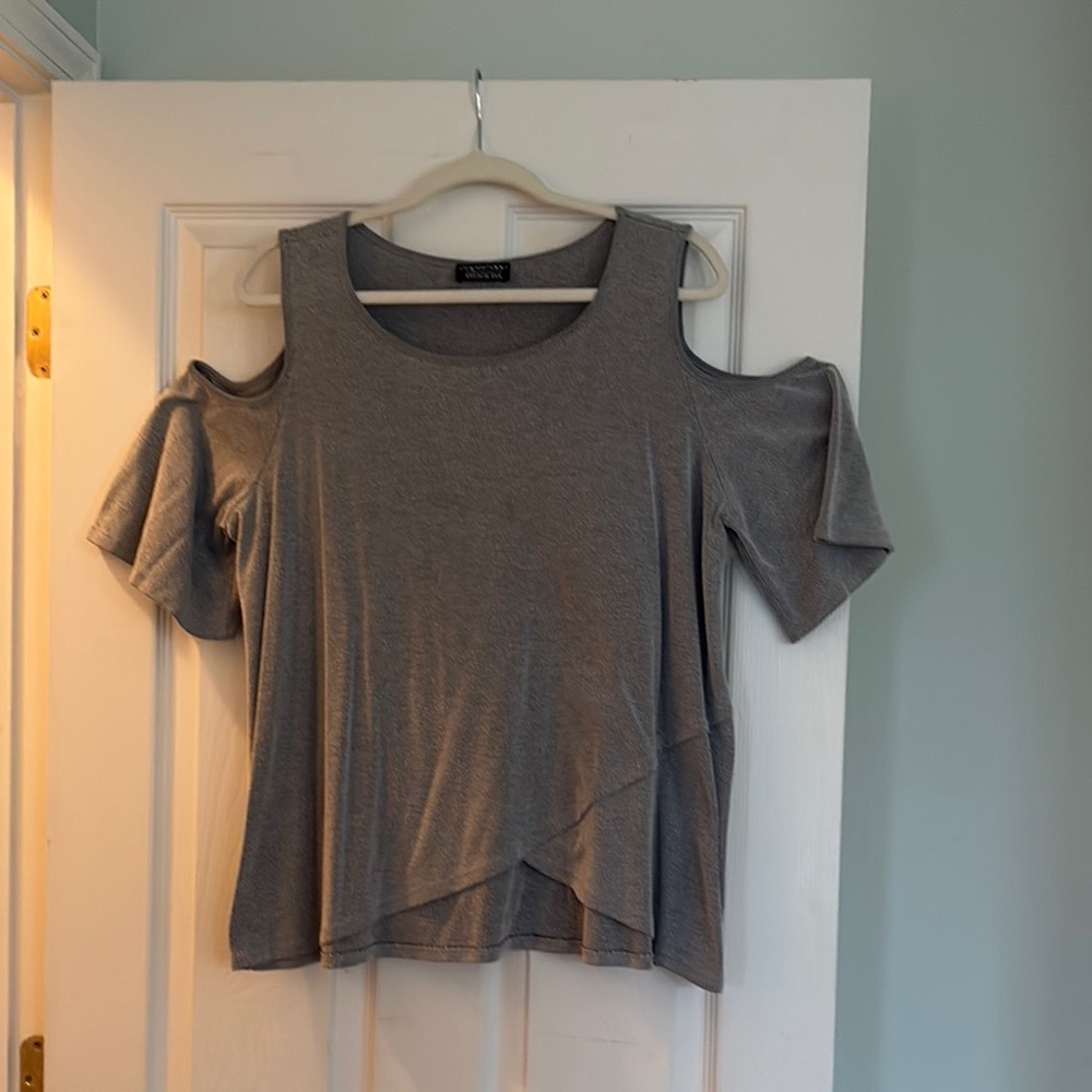 Papermoon Black and White Asymmetrical Cut Out Short Sleeve Blouse